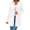 imageBTFBM Long Cardigans for Women Trendy Pockets Spring Clothes 2026 Casual Open Front Lightweight Shawl CardiganWhite