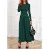 imageBTFBM Long Sleeve Dress for Women Spring Clothes 2026 Pockets Business Casual Pleated Fall Wedding Guest DressesDark Green