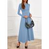 imageBTFBM Long Sleeve Dress for Women Spring Clothes 2026 Pockets Business Casual Pleated Fall Wedding Guest DressesLight Blue