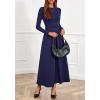 imageBTFBM Long Sleeve Dress for Women Spring Clothes 2026 Pockets Business Casual Pleated Fall Wedding Guest DressesNavy Blue
