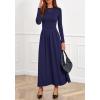 imageBTFBM Long Sleeve Dress for Women Spring Clothes 2026 Pockets Business Casual Pleated Fall Wedding Guest DressesNavy Blue