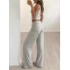 imageBTFBM Lounge Sets For Women 2026 Striped 2 Piece Sets Spaghetti Strap Summer Tops Wide Leg Pants Beach Vacation OutfitsStriped White Black