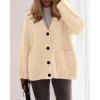 imageBTFBM Oversized Cardigan Sweaters for Women Trendy Fall Fashion 2025 Button Down Long Sleeve Chunky Knit CardigansBeige