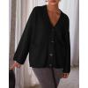 imageBTFBM Oversized Cardigan Sweaters for Women Trendy Fall Fashion 2025 Button Down Long Sleeve Chunky Knit CardigansBlack