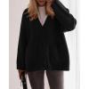 imageBTFBM Oversized Cardigan Sweaters for Women Trendy Fall Fashion 2025 Button Down Long Sleeve Chunky Knit CardigansBlack