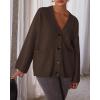 imageBTFBM Oversized Cardigan Sweaters for Women Trendy Fall Fashion 2025 Button Down Long Sleeve Chunky Knit CardigansBrown
