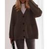 imageBTFBM Oversized Cardigan Sweaters for Women Trendy Fall Fashion 2025 Button Down Long Sleeve Chunky Knit CardigansBrown