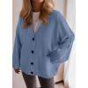 imageBTFBM Oversized Cardigan Sweaters for Women Trendy Fall Fashion 2025 Button Down Long Sleeve Chunky Knit CardigansGrey Blue