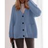imageBTFBM Oversized Cardigan Sweaters for Women Trendy Fall Fashion 2025 Button Down Long Sleeve Chunky Knit CardigansGrey Blue