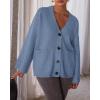 imageBTFBM Oversized Cardigan Sweaters for Women Trendy Fall Fashion 2025 Button Down Long Sleeve Chunky Knit CardigansGrey Blue