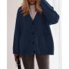 imageBTFBM Oversized Cardigan Sweaters for Women Trendy Fall Fashion 2025 Button Down Long Sleeve Chunky Knit CardigansNavy Blue