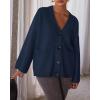 imageBTFBM Oversized Cardigan Sweaters for Women Trendy Fall Fashion 2025 Button Down Long Sleeve Chunky Knit CardigansNavy Blue