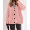 imageBTFBM Oversized Cardigan Sweaters for Women Trendy Fall Fashion 2025 Button Down Long Sleeve Chunky Knit CardigansPink