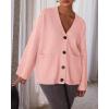 imageBTFBM Oversized Cardigan Sweaters for Women Trendy Fall Fashion 2025 Button Down Long Sleeve Chunky Knit CardigansPink