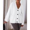 imageBTFBM Oversized Cardigan Sweaters for Women Trendy Fall Fashion 2025 Button Down Long Sleeve Chunky Knit CardigansWhite