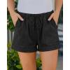 imageBTFBM Spring Shorts for Women 2026 Summer Casual Elastic Waist Drawstring Lightweight Beach Lounge Short Pants PocketsBlack