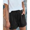 imageBTFBM Spring Shorts for Women 2026 Summer Casual Elastic Waist Drawstring Lightweight Beach Lounge Short Pants PocketsBlack