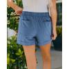 imageBTFBM Spring Shorts for Women 2026 Summer Casual Elastic Waist Drawstring Lightweight Beach Lounge Short Pants PocketsBlue