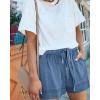 imageBTFBM Spring Shorts for Women 2026 Summer Casual Elastic Waist Drawstring Lightweight Beach Lounge Short Pants PocketsBlue