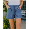 imageBTFBM Spring Shorts for Women 2026 Summer Casual Elastic Waist Drawstring Lightweight Beach Lounge Short Pants PocketsBlue