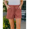 imageBTFBM Spring Shorts for Women 2026 Summer Casual Elastic Waist Drawstring Lightweight Beach Lounge Short Pants PocketsPink