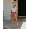 imageBTFBM Spring Shorts for Women 2026 Summer Casual Elastic Waist Drawstring Lightweight Beach Lounge Short Pants PocketsPink