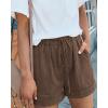 imageBTFBM Spring Shorts for Women 2026 Summer Casual Elastic Waist Drawstring Lightweight Beach Lounge Short Pants PocketsSolid Brown
