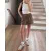 imageBTFBM Spring Shorts for Women 2026 Summer Casual Elastic Waist Drawstring Lightweight Beach Lounge Short Pants PocketsSolid Brown