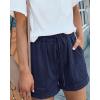 imageBTFBM Spring Shorts for Women 2026 Summer Casual Elastic Waist Drawstring Lightweight Beach Lounge Short Pants PocketsSolid Dark Blue