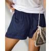 imageBTFBM Spring Shorts for Women 2026 Summer Casual Elastic Waist Drawstring Lightweight Beach Lounge Short Pants PocketsSolid Dark Blue