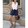 imageBTFBM Spring Shorts for Women 2026 Summer Casual Elastic Waist Drawstring Lightweight Beach Lounge Short Pants PocketsSolid Dark Blue