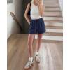 imageBTFBM Spring Shorts for Women 2026 Summer Casual Elastic Waist Drawstring Lightweight Beach Lounge Short Pants PocketsSolid Dark Blue