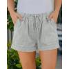 imageBTFBM Spring Shorts for Women 2026 Summer Casual Elastic Waist Drawstring Lightweight Beach Lounge Short Pants PocketsSolid Grey