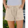 imageBTFBM Spring Shorts for Women 2026 Summer Casual Elastic Waist Drawstring Lightweight Beach Lounge Short Pants PocketsSolid Khaki