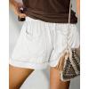 imageBTFBM Spring Shorts for Women 2026 Summer Casual Elastic Waist Drawstring Lightweight Beach Lounge Short Pants PocketsSolid White