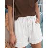 imageBTFBM Spring Shorts for Women 2026 Summer Casual Elastic Waist Drawstring Lightweight Beach Lounge Short Pants PocketsSolid White
