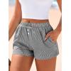 imageBTFBM Striped Boxer Shorts for Women 2026 Spring Summer Y2k Vacation Beach Bottoms Lounge Sleep Pajama PJ Pants ClothesBlack White