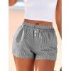imageBTFBM Striped Boxer Shorts for Women 2026 Spring Summer Y2k Vacation Beach Bottoms Lounge Sleep Pajama PJ Pants ClothesBlack White