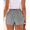 imageBTFBM Striped Boxer Shorts for Women 2026 Spring Summer Y2k Vacation Beach Bottoms Lounge Sleep Pajama PJ Pants ClothesBlack White