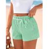 imageBTFBM Striped Boxer Shorts for Women 2026 Spring Summer Y2k Vacation Beach Bottoms Lounge Sleep Pajama PJ Pants ClothesGreen White