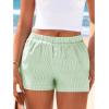 imageBTFBM Striped Boxer Shorts for Women 2026 Spring Summer Y2k Vacation Beach Bottoms Lounge Sleep Pajama PJ Pants ClothesLight Green