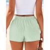 imageBTFBM Striped Boxer Shorts for Women 2026 Spring Summer Y2k Vacation Beach Bottoms Lounge Sleep Pajama PJ Pants ClothesLight Green