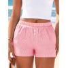 imageBTFBM Striped Boxer Shorts for Women 2026 Spring Summer Y2k Vacation Beach Bottoms Lounge Sleep Pajama PJ Pants ClothesPink White