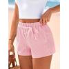 imageBTFBM Striped Boxer Shorts for Women 2026 Spring Summer Y2k Vacation Beach Bottoms Lounge Sleep Pajama PJ Pants ClothesPink White