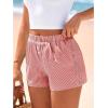 imageBTFBM Striped Boxer Shorts for Women 2026 Spring Summer Y2k Vacation Beach Bottoms Lounge Sleep Pajama PJ Pants ClothesRed White
