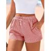 imageBTFBM Striped Boxer Shorts for Women 2026 Spring Summer Y2k Vacation Beach Bottoms Lounge Sleep Pajama PJ Pants ClothesRed White
