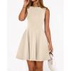 imageBTFBM Summer Dresses for Women 2026 Elegant Classy Formal A Line Sleeveless Party Cocktail Mini Dress Fashion ClothingBeige