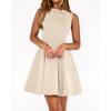imageBTFBM Summer Dresses for Women 2026 Elegant Classy Formal A Line Sleeveless Party Cocktail Mini Dress Fashion ClothingBeige