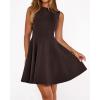 imageBTFBM Summer Dresses for Women 2026 Elegant Classy Formal A Line Sleeveless Party Cocktail Mini Dress Fashion ClothingBrown