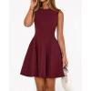 imageBTFBM Summer Dresses for Women 2026 Elegant Classy Formal A Line Sleeveless Party Cocktail Mini Dress Fashion ClothingBurgundy